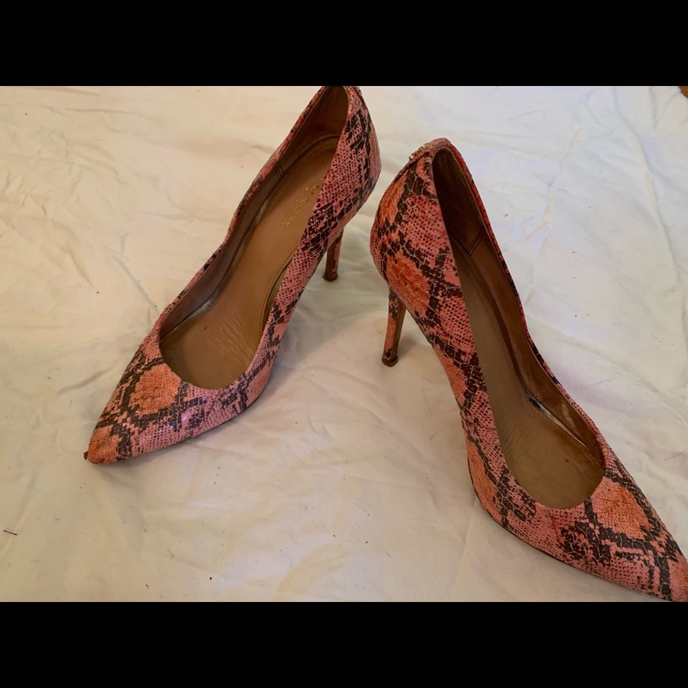Coach Pink Snakeskin Pumps Size 8